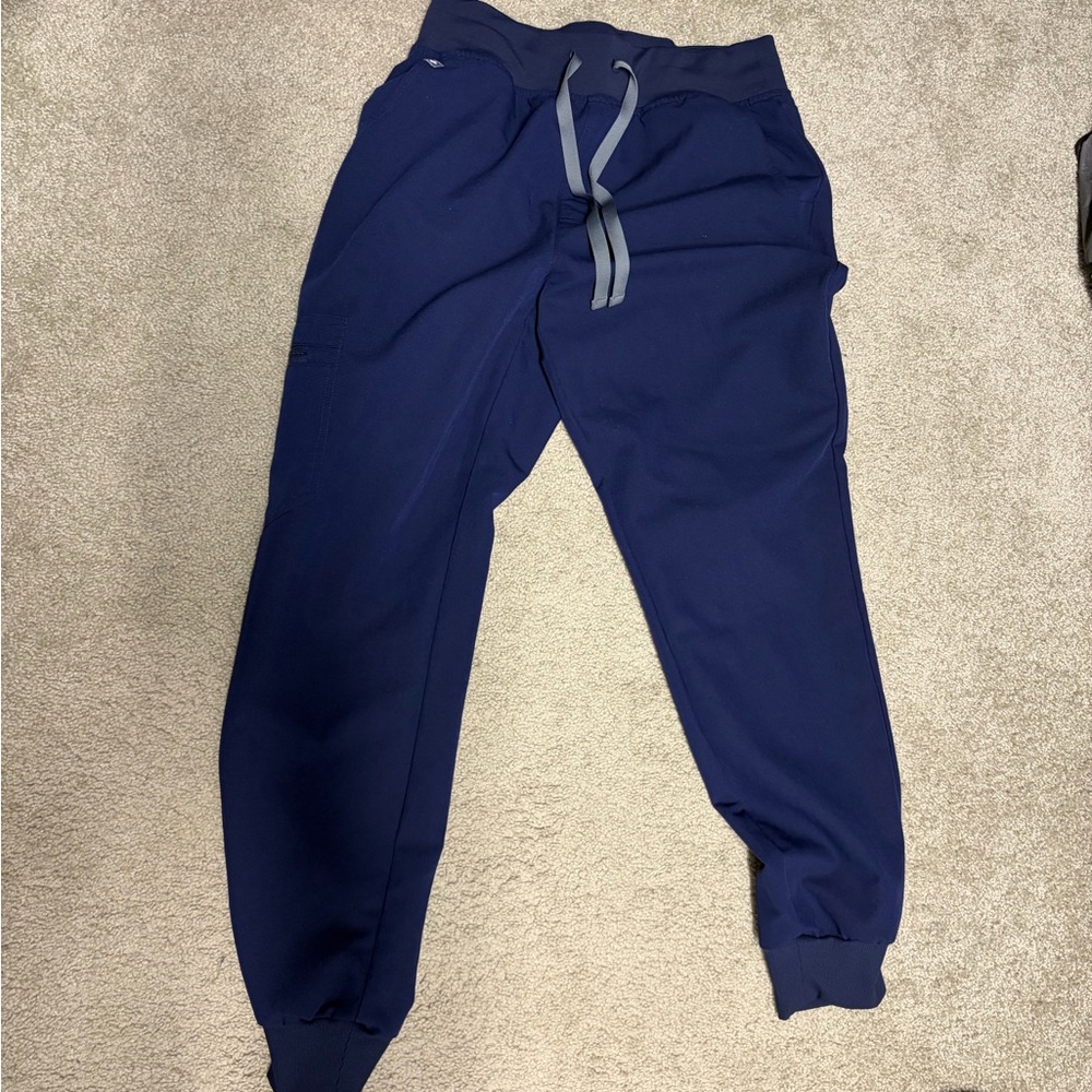 Figs Navy Blue High Waist Zamora Jogger scrub pants